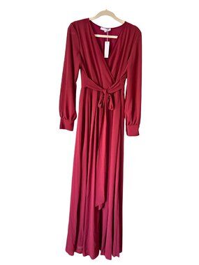 Baltic Born Burgundy Color Maxi Dress
